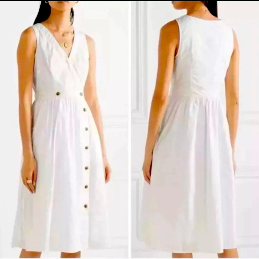 J Crew white cotton poplin Rosina shirt dress size 00